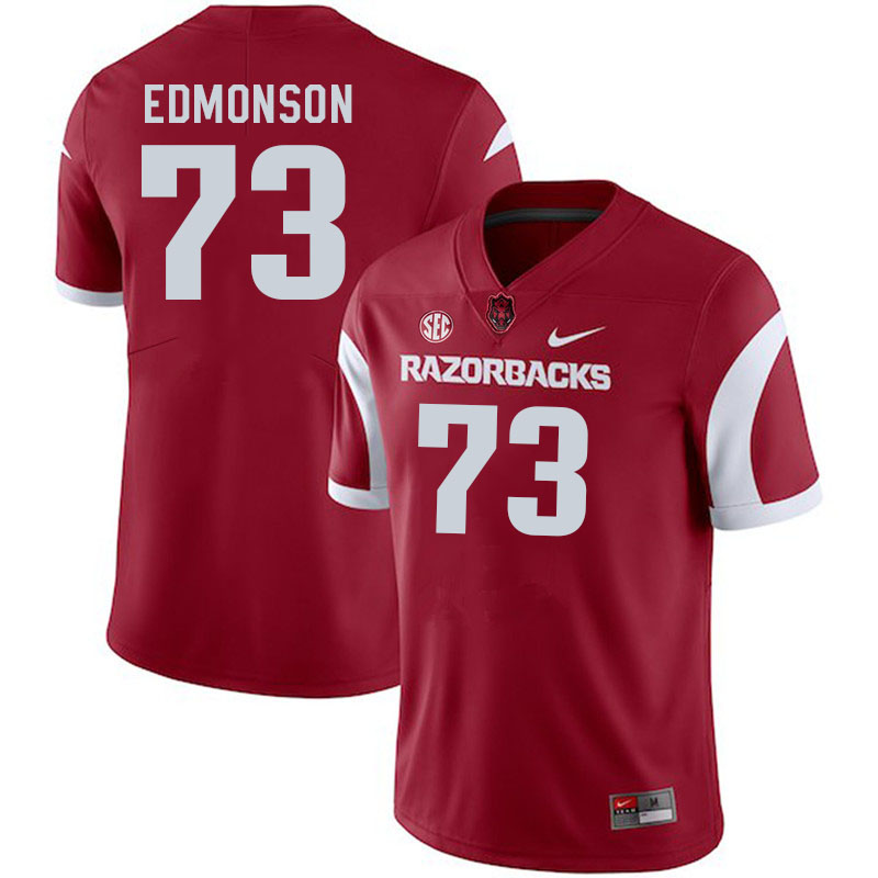 Men #73 Brooks Edmonson Arkansas Razorback College Football Jerseys Stitched Sale-Cardinal